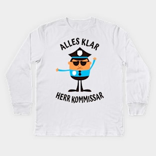 Humor Fun Kommissar lustiger Polizist Kids Long Sleeve T-Shirt